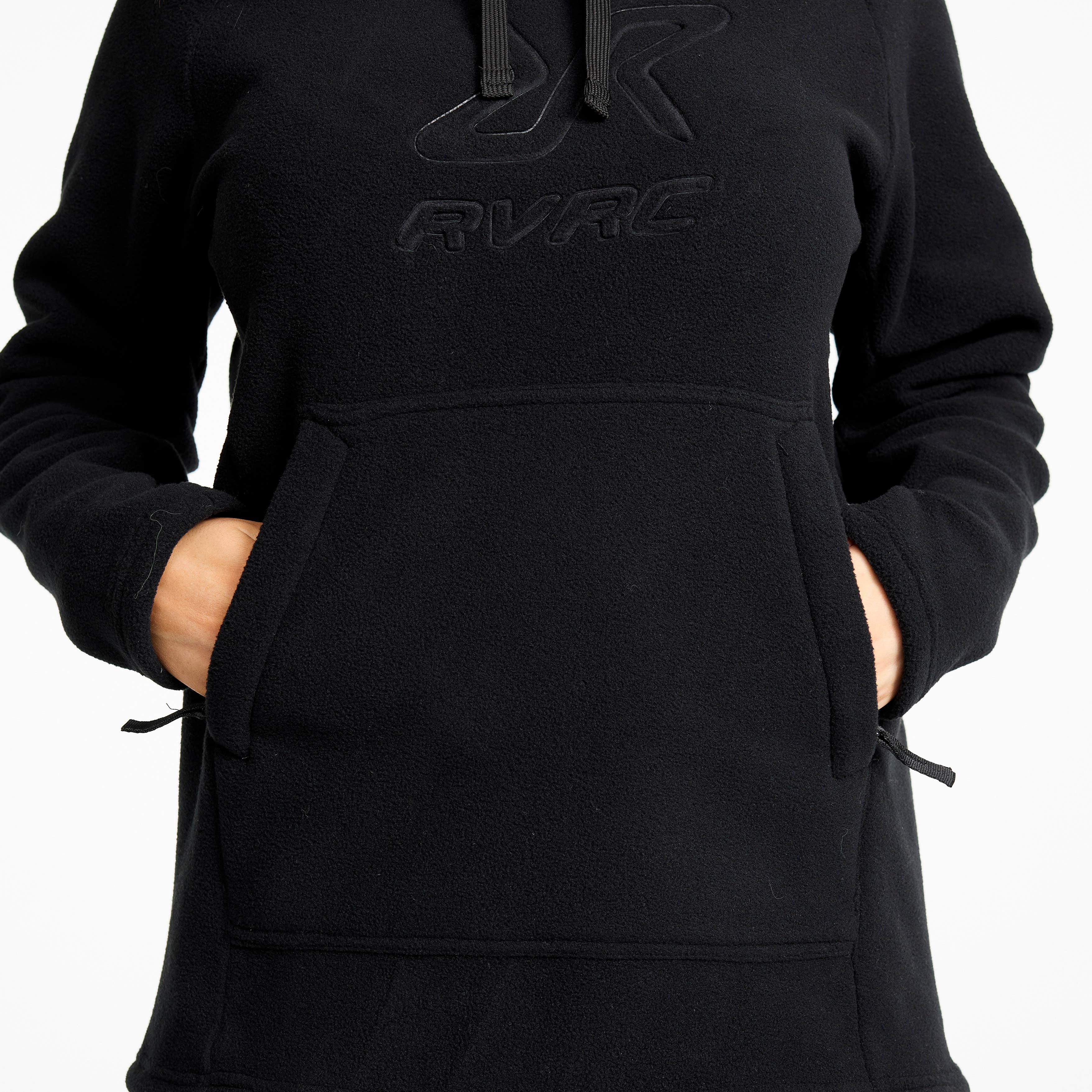 Polar Fleece Hoodie  Dame Black