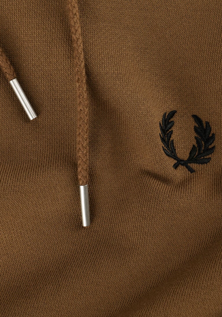 FRED PERRY camel fred perry sweater tipped hooded sweatshirt