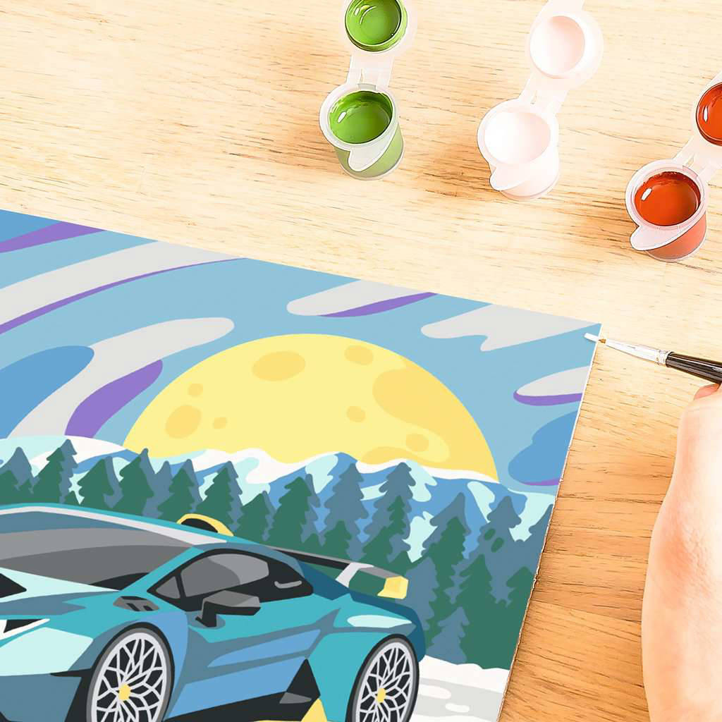CreArt Blue Lamborghini - Schilderen op nummer voor kinderen