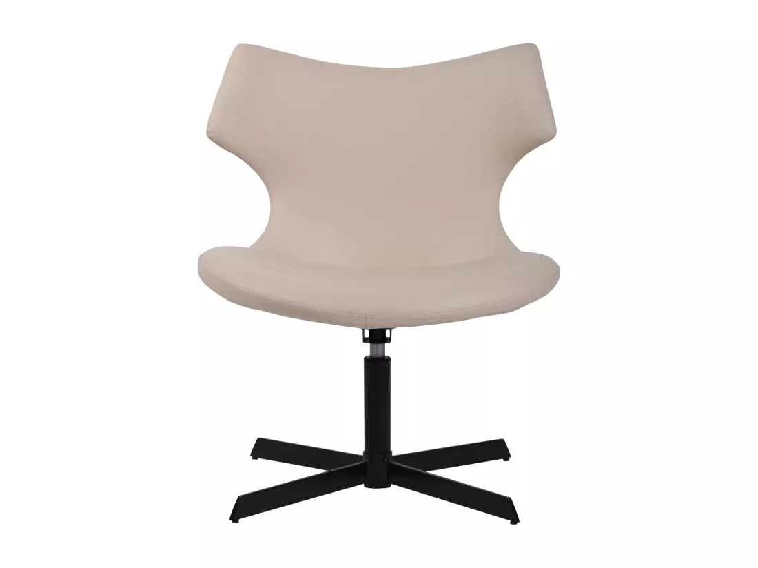 Chaise gondole - Similicuir & Métal noir mat - Crème - Welland