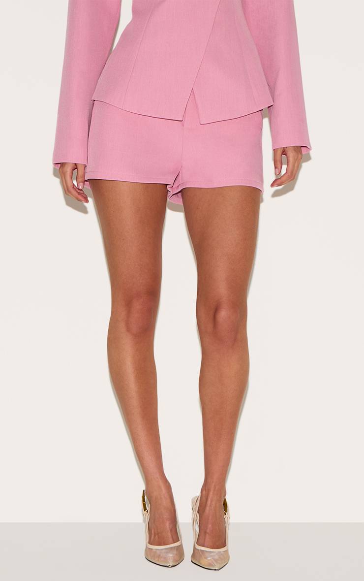 Rose Bonbon Short Taille Mi-haute Ajusté Coordonné