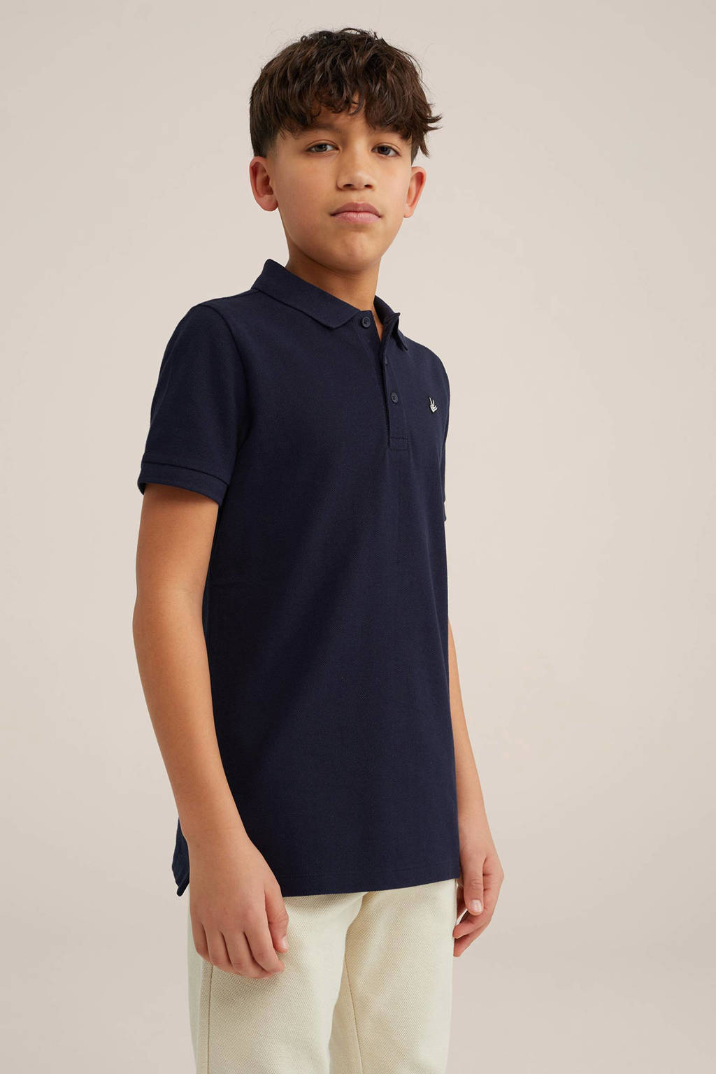 WE Fashion polo donkerblauw