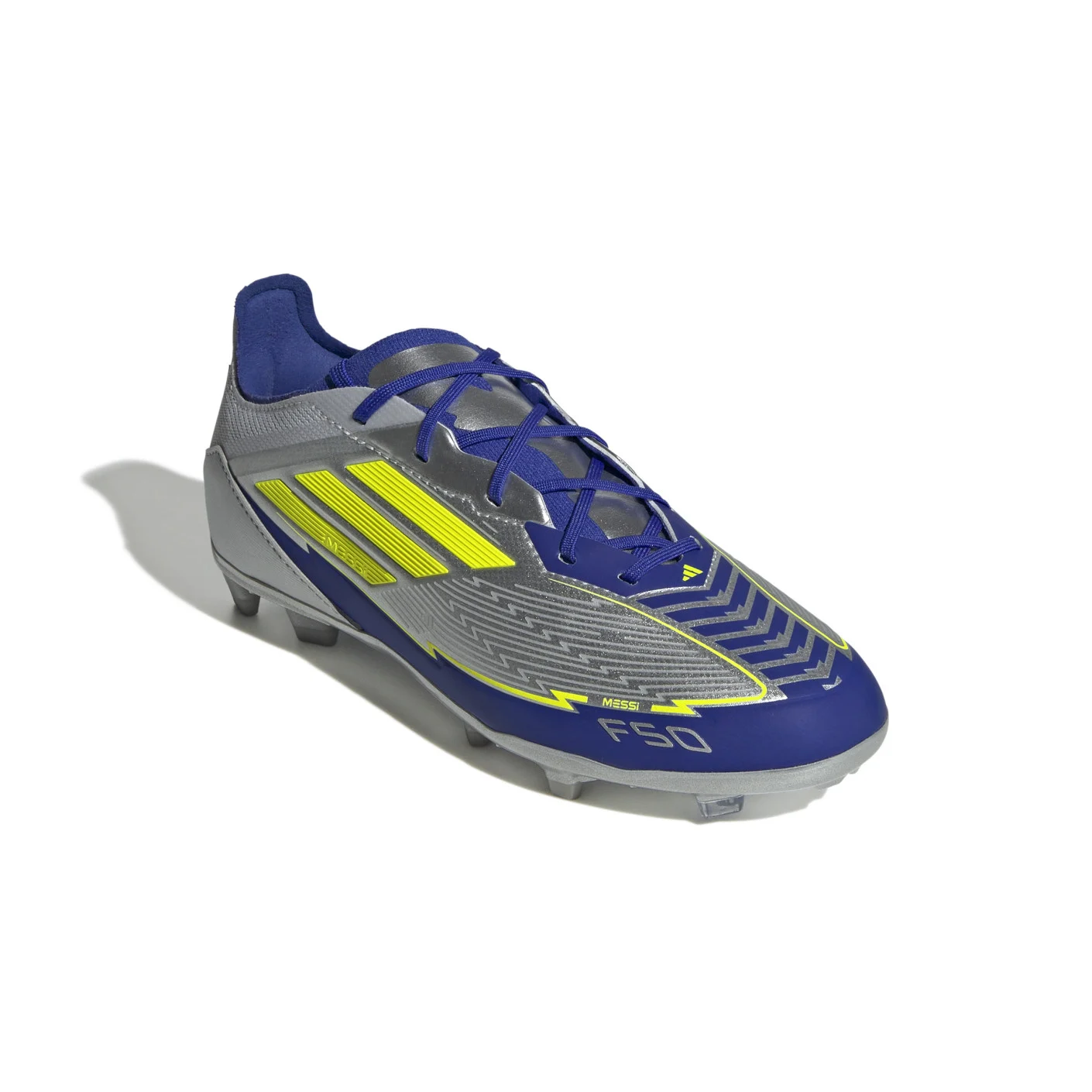 Adidas F50 Messi Elite Gras Voetbalschoenen (FG) Kids Zilver Donkerblauw Geel