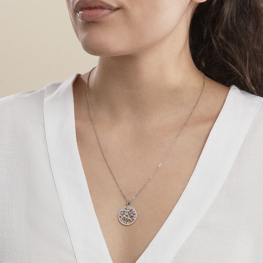 Collier Chimere Argent Blanc Oxyde De Zirconium