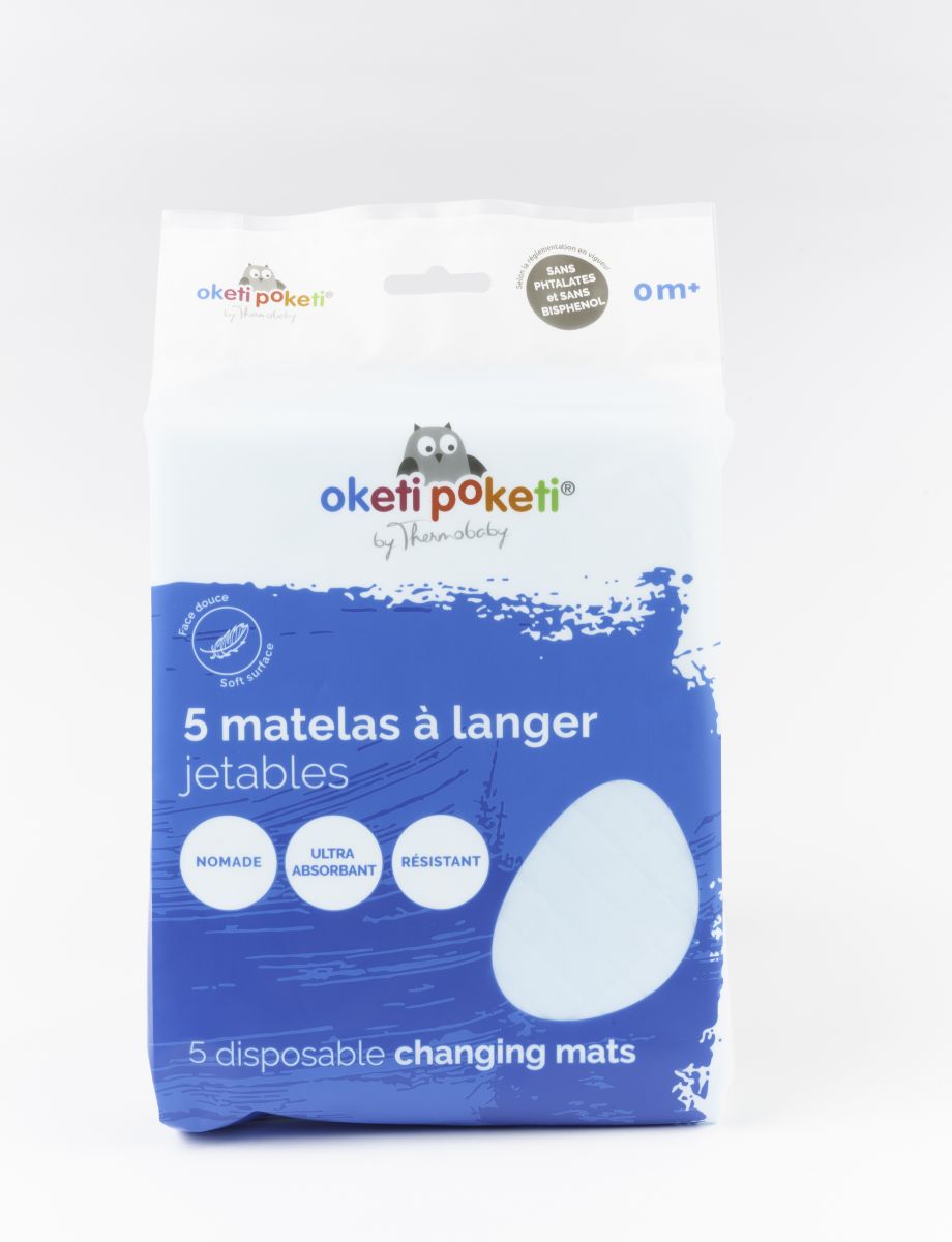 5 MATELAS A LANGER JETABLES - Blanc