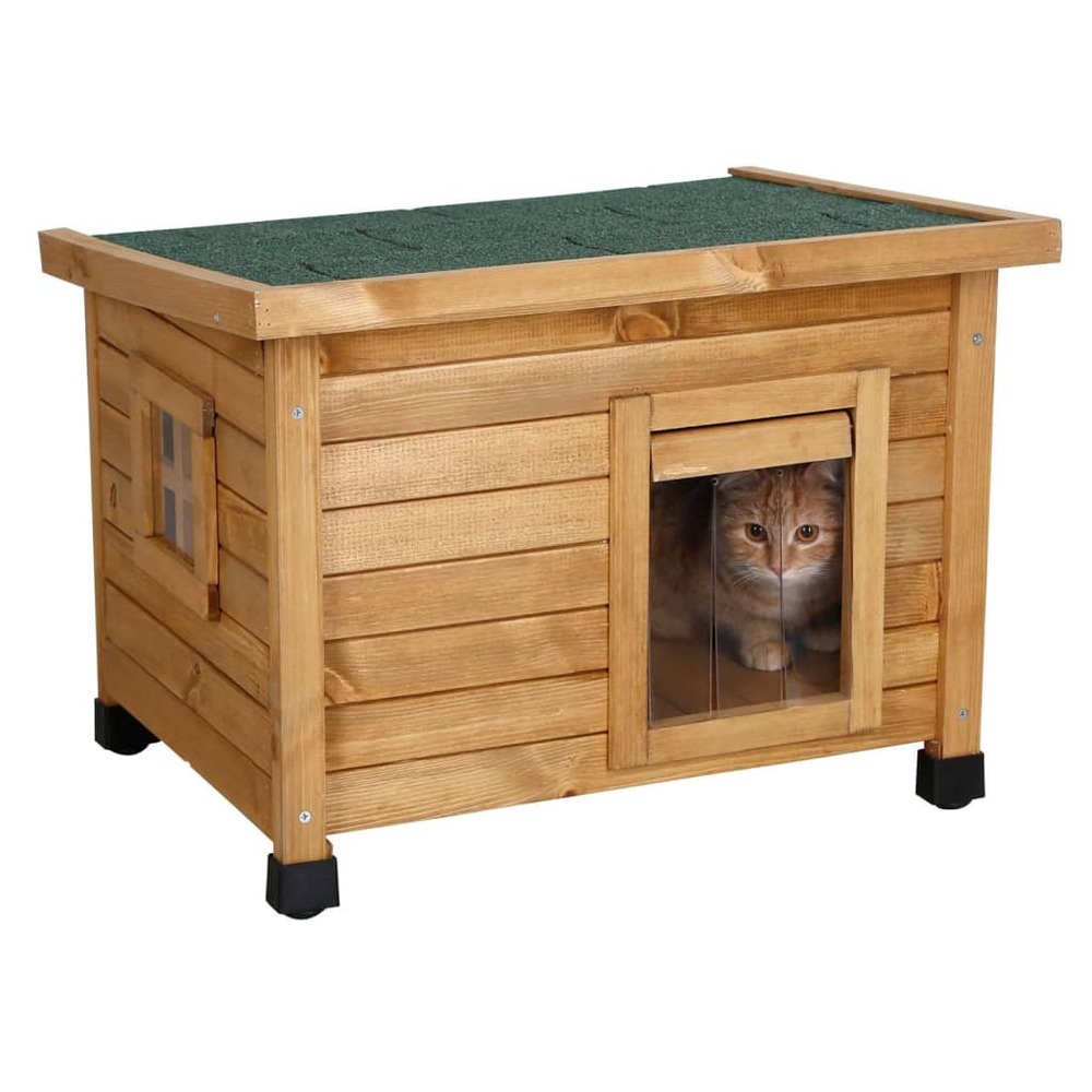 Maison pour chats rustica 57x45x43 cm marron et vert