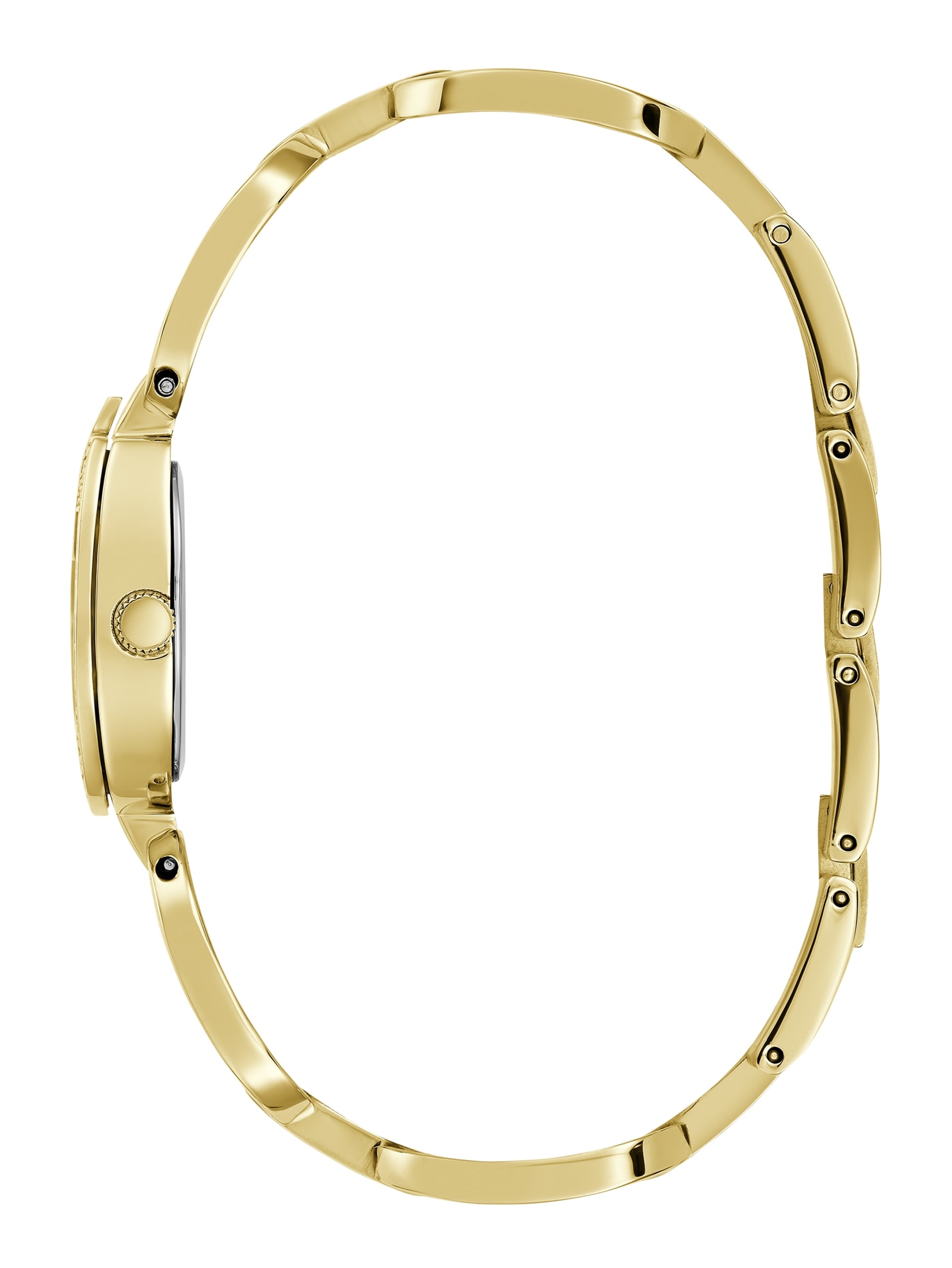 Relógio analógico com cristal dourado