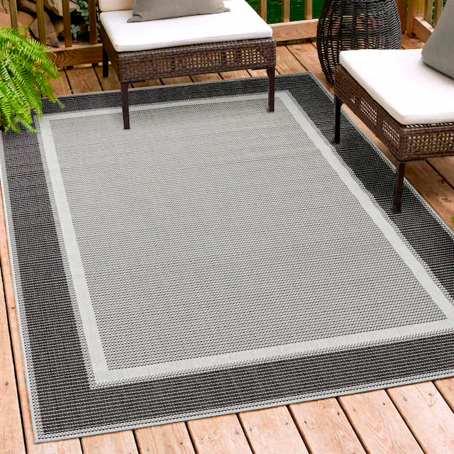 Andiamo Teppich »ARIZONA 2« rechteckig 5 mm Höhe Flachgewebe, mit Bordüre, In- und Outdoor geeignet, Wohnzimmer