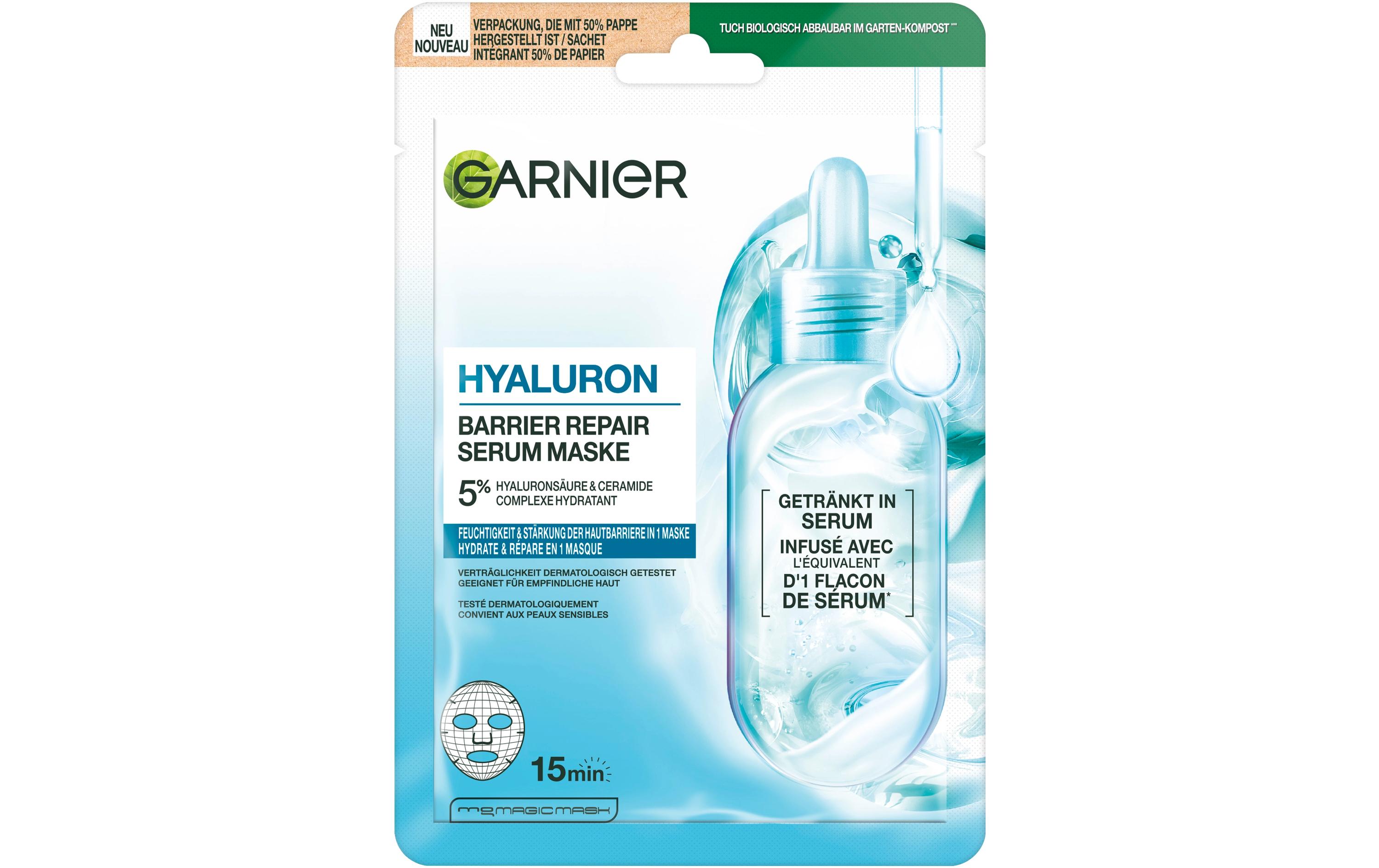 Tuchmaske Hyluron Ceramide 1 StückSerum-Maske mit 5% Hyaluronsäure und Ceramid stärkt und repariert die Haut