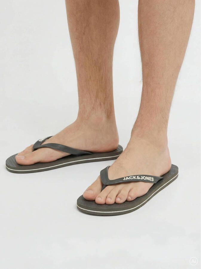 JACK & JONES teenslippers olijfgroen