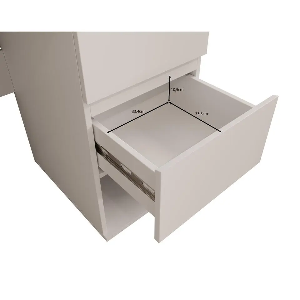 Meubella - Bureau Brussel - Wit - 115 cm