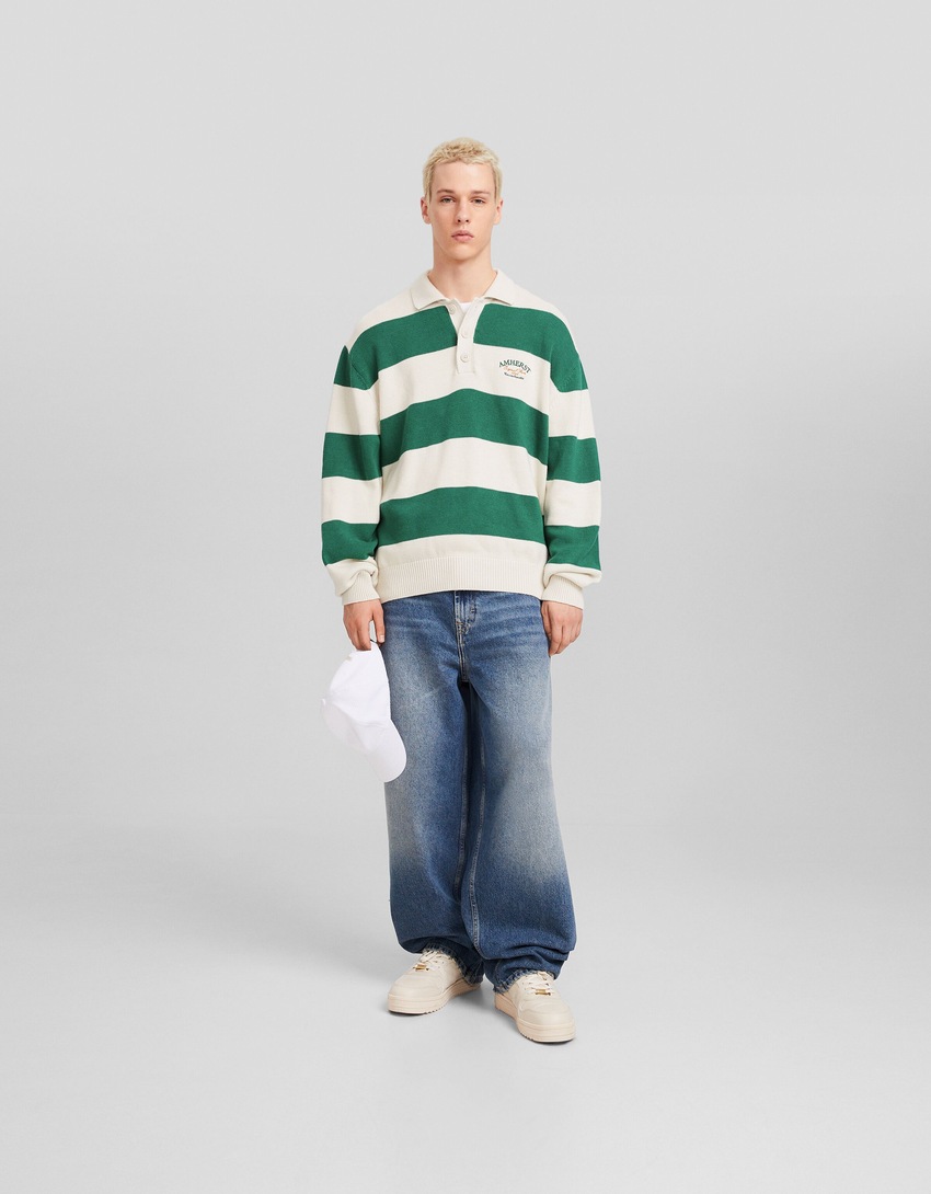 Suéter com gola polo