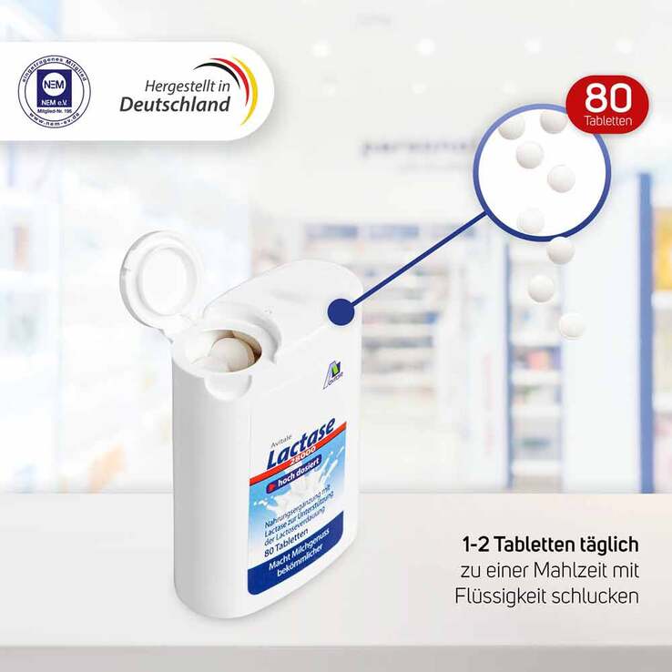 Lactase 28.000 FCC Tabletten im Spender, 80 St