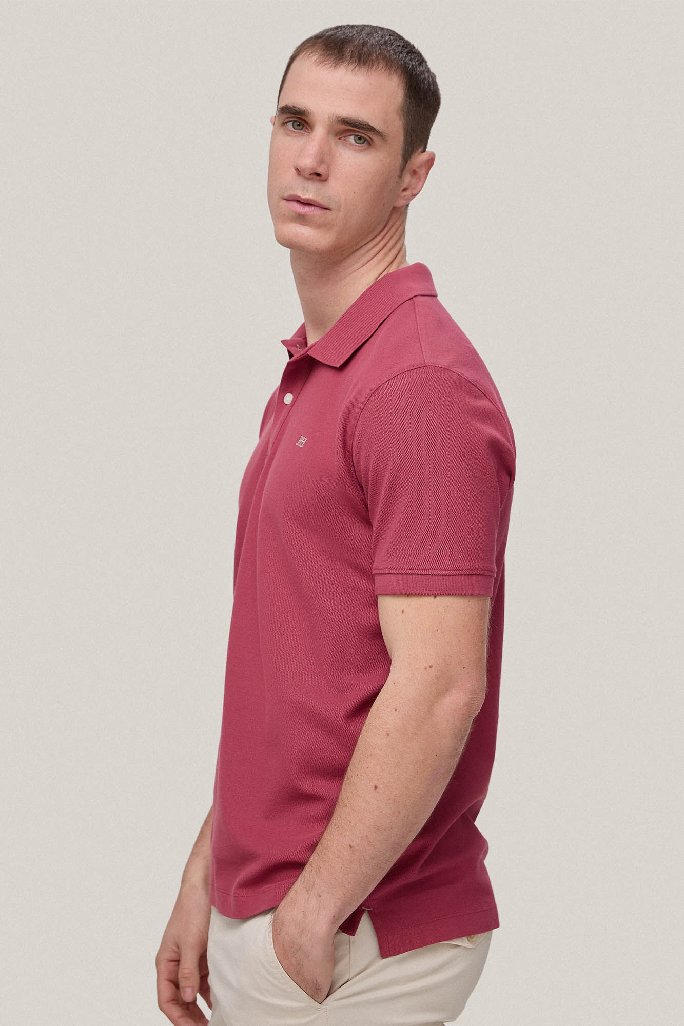 Polo slim fit anti-odor - Bordô