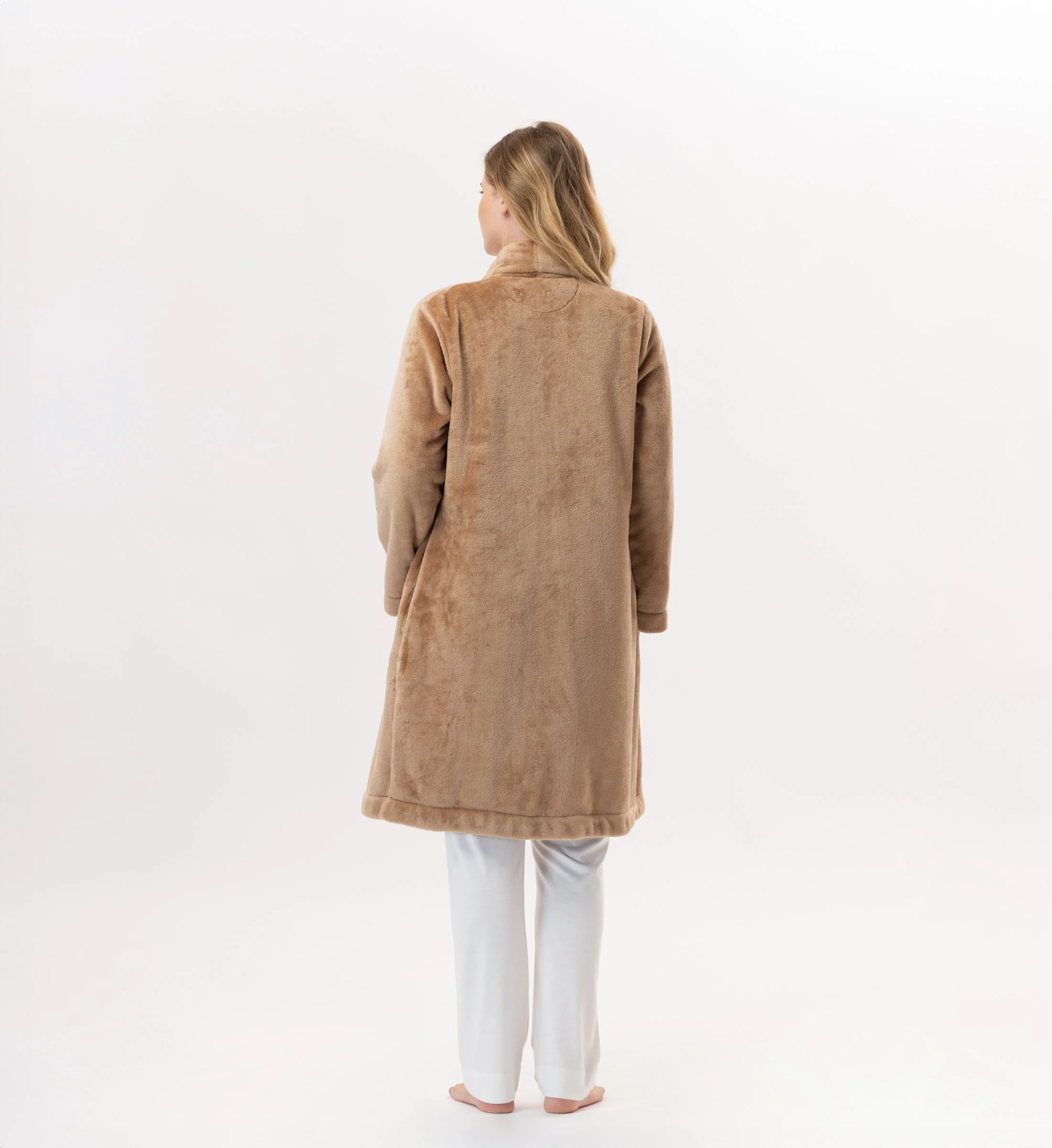 ESSENTIEL 855 - Robe de chambre en peluche flanelle | Marron