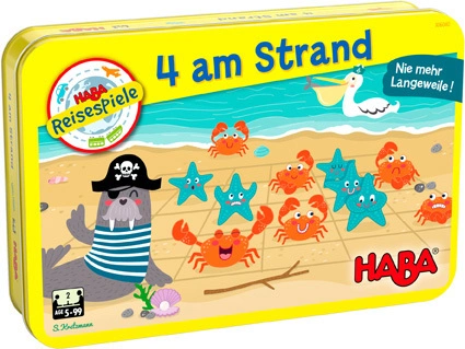 Reisespiel 4 AM STRAND mit Metalldose