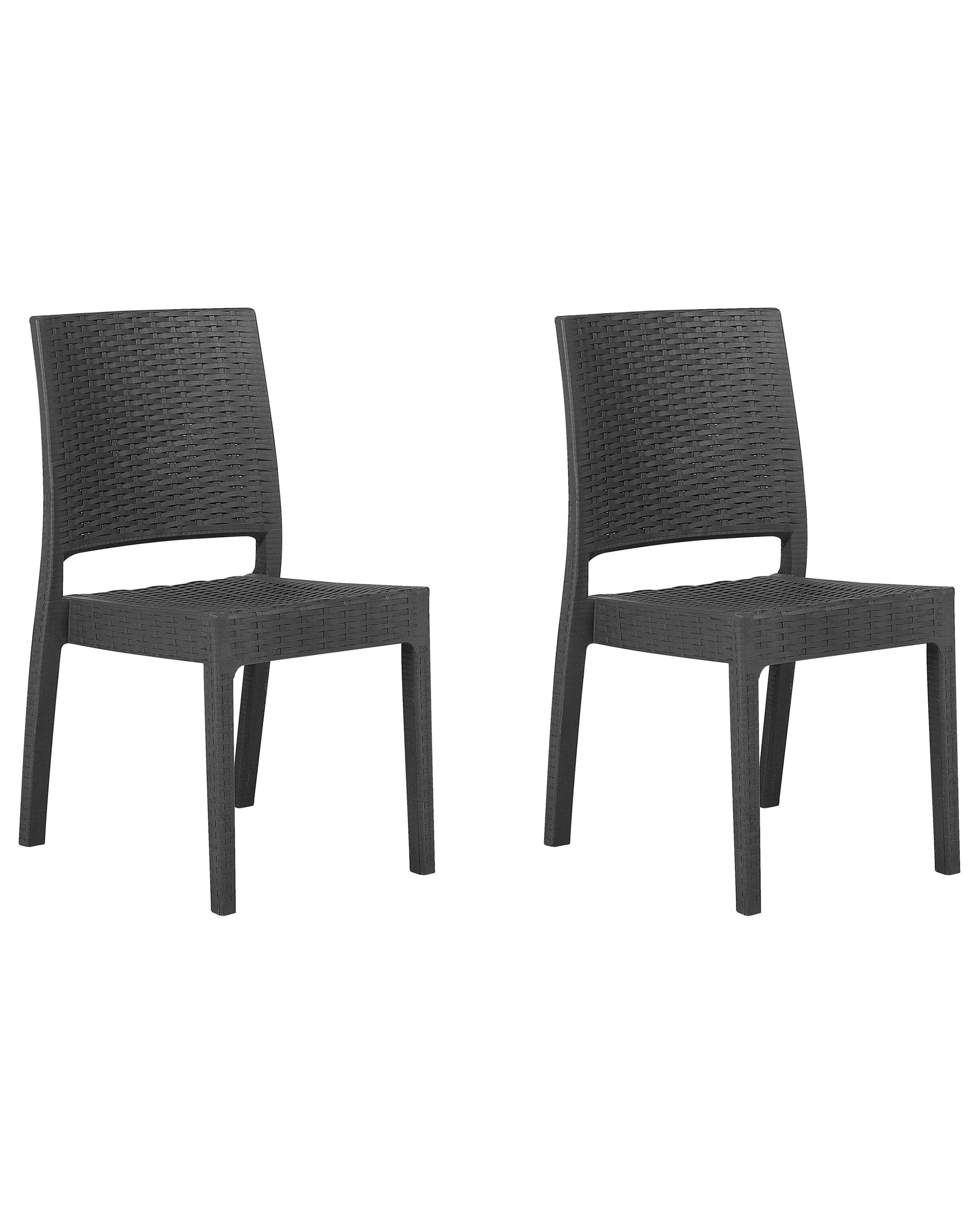 Set van 2 tuinstoelen FOSSANO Synthetisch materiaal Grafietgrijs