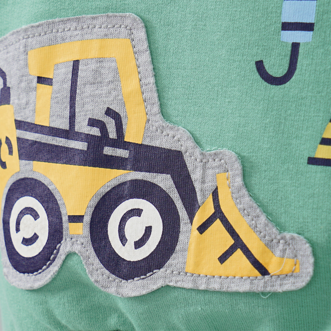Topomini Baby Sweatshirt mit Radlader-Applikation grün
