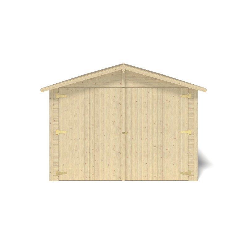 Garage en bois - 18,19m2 - 3,05x5,91m - ep. 18mm - couleur: naturel