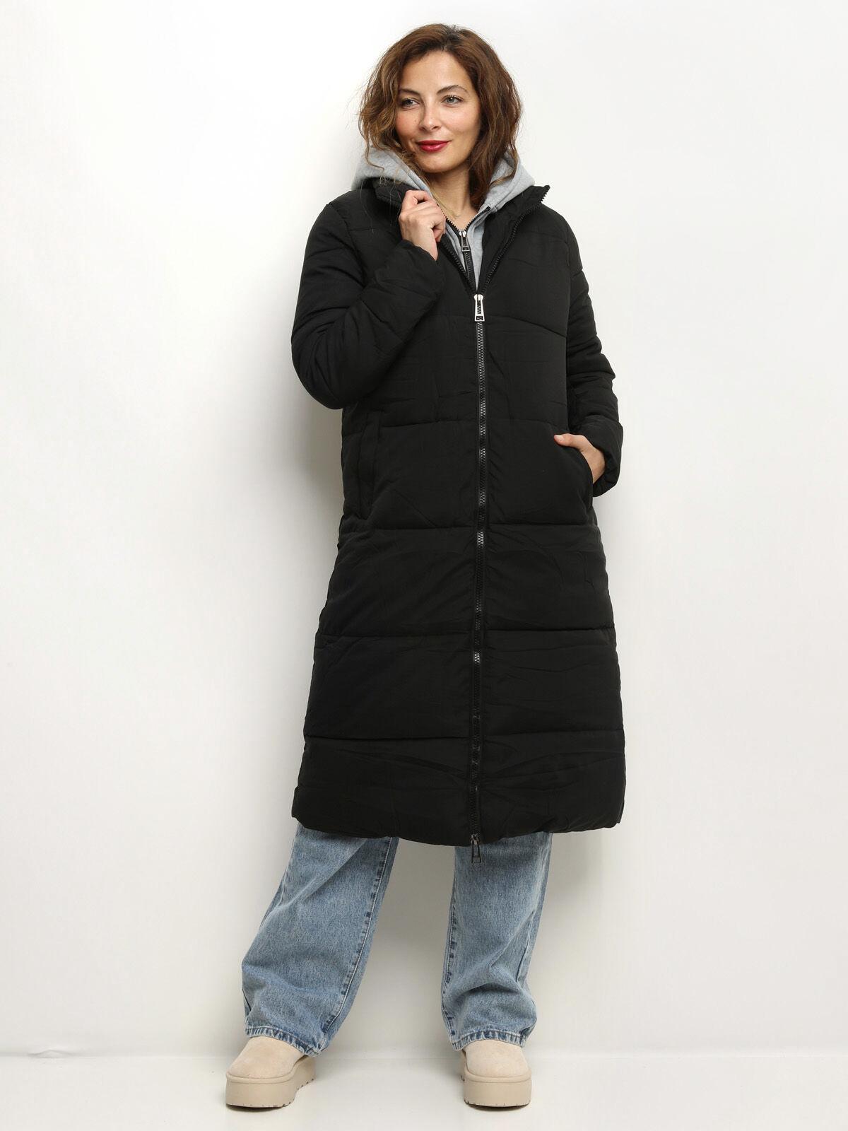 Doudoune oversize avec capuche- Noir