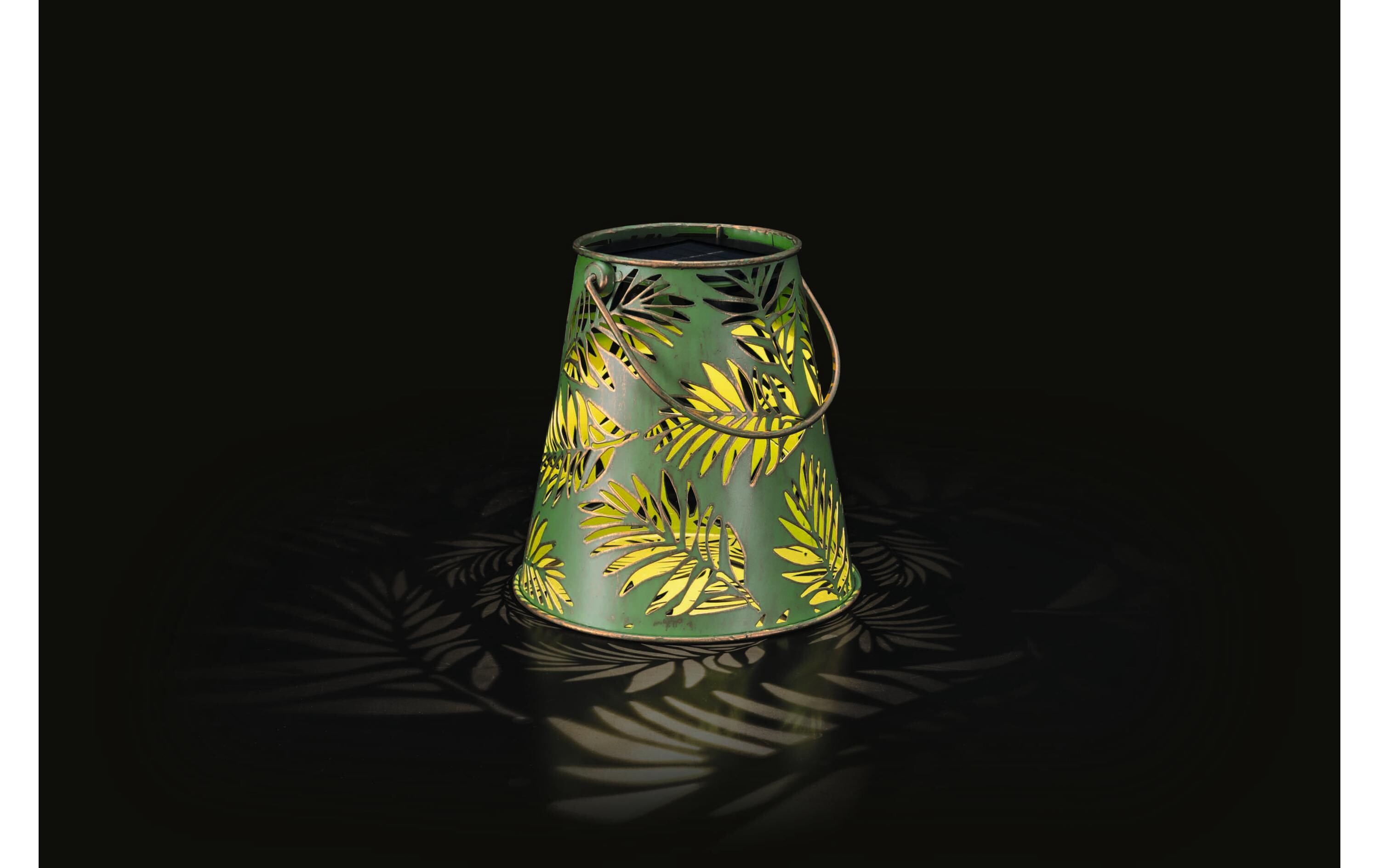Laterne Solar Antic Bamboo, Ø 15 x 16 cm, GrünSolarleuchte zum Aufstellen oder Aufhängen