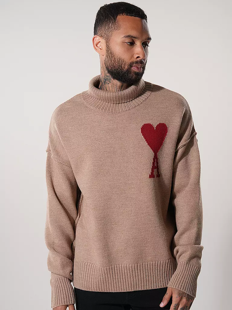 AMI PARIS Rollkragenpullover camel