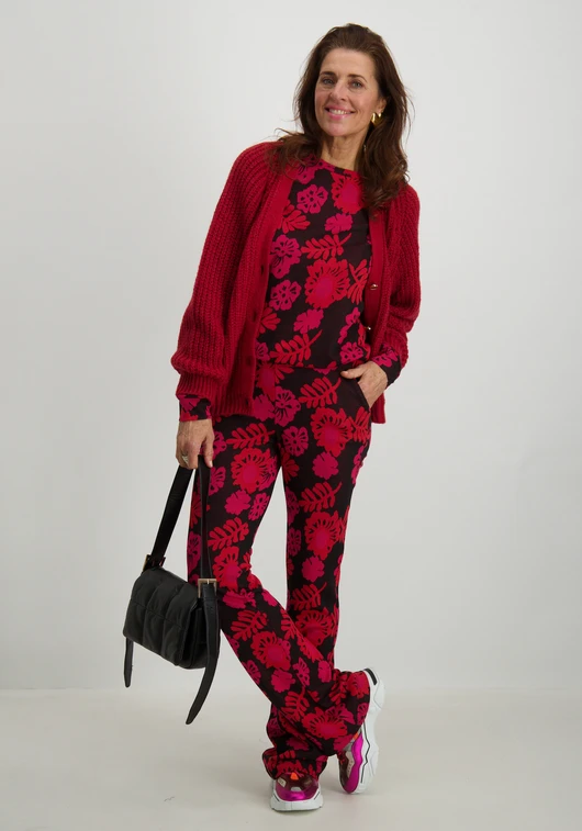 Geisha Broek met all-over bloemenprint 41831-70