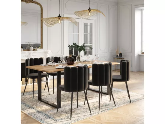 Suspension D75 cm en bambou avec fil noir - Jipi