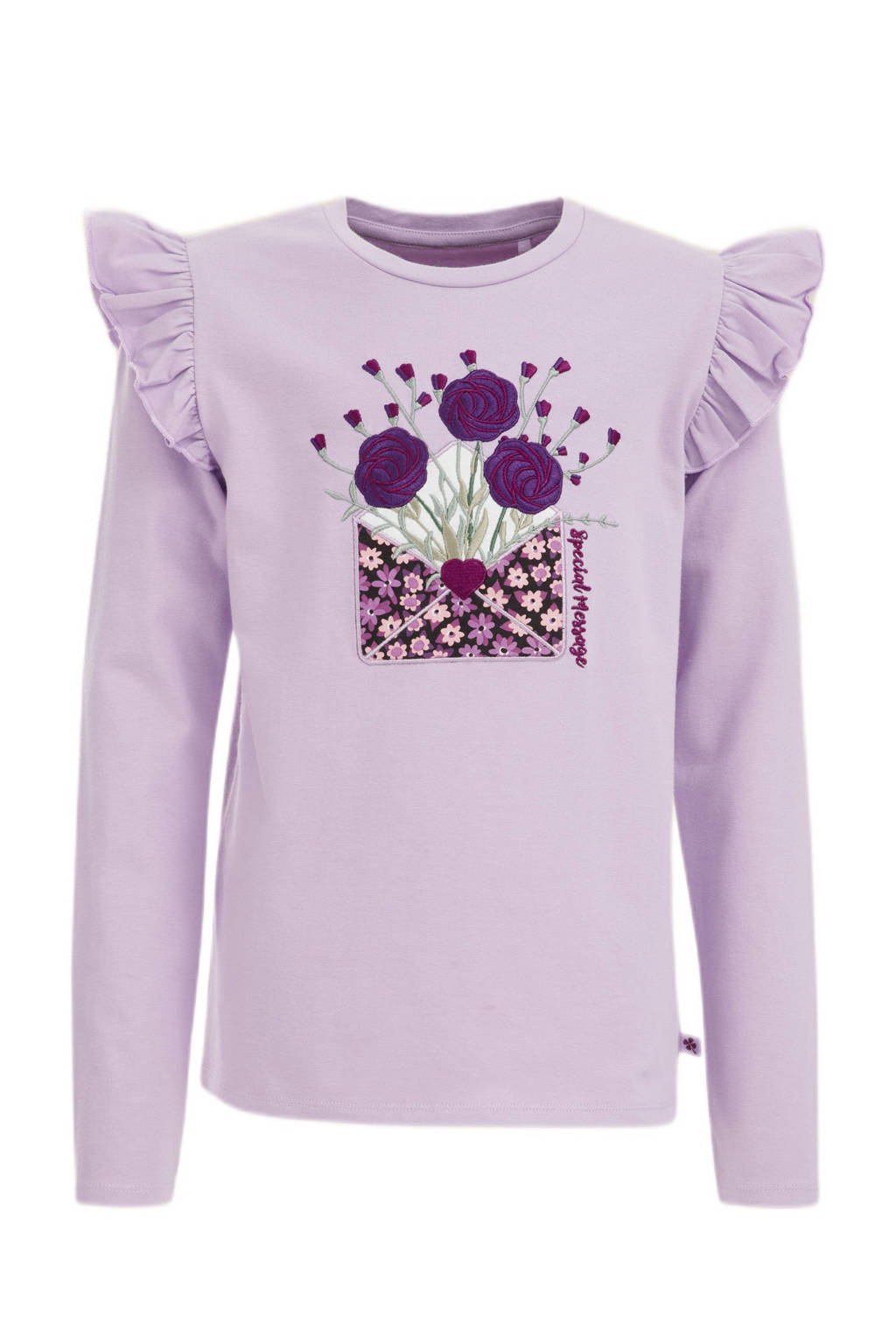 WE Fashion gestreepte longsleeve slate purple