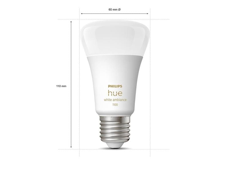 Philips Hue Leuchtmittel White Ambiance E27 Doppelpack 2 x Per Bluetooth steuerbares Hue E27-Leuchtmittel