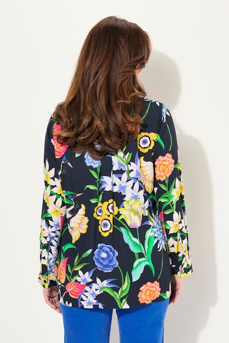 Hemdbluse, Landhausdruck, Hemdkragen, Langarm