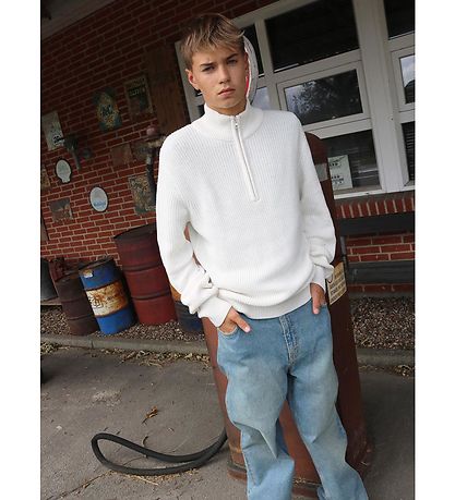 Grønt Bluse - Strik - Durbuy - Broken White