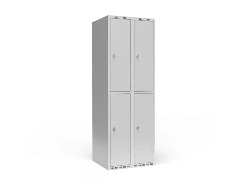 Garderobeskab 2x400 mm Lige tag 2-delt søjle Antracit dør Cylinderlås