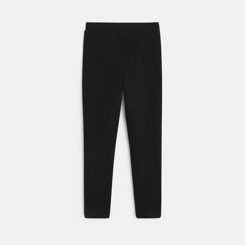 Legging en jersey milano uni noir fille