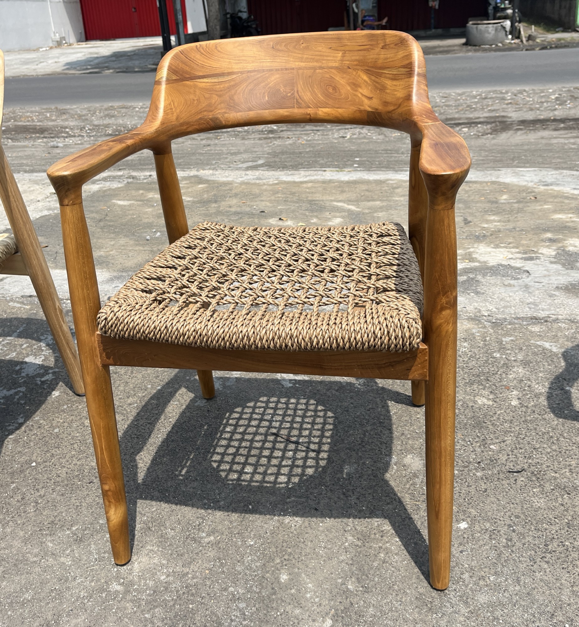Stuhl 'Kennedy', braun, natur, B 50 cm, T 54 cm, H 77 cm von fischer's lagerhaus
