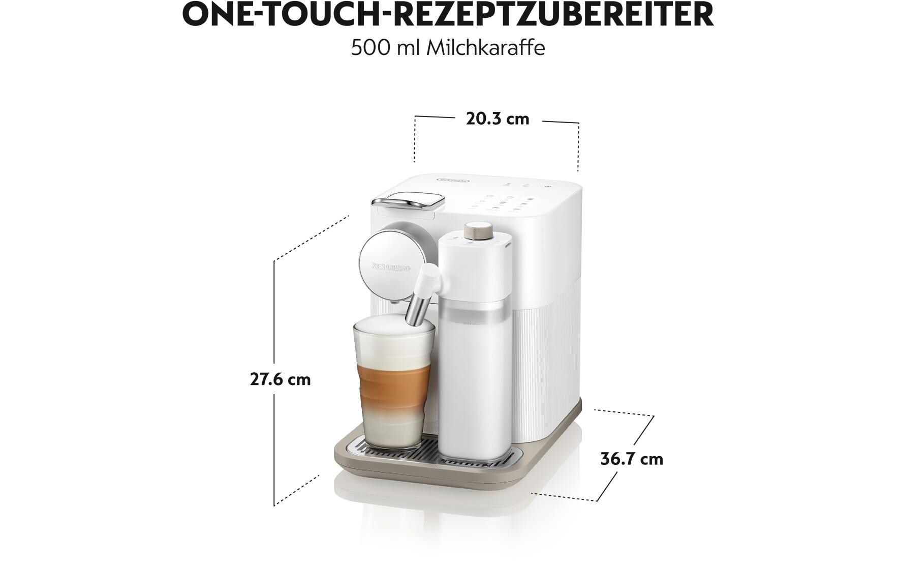 Kaffeemaschine Nespresso Gran Lattissima EN 640.W Weiss<br>Kapselmaschine der Original Line mit Milchsystem und automatischer Spülfunktion