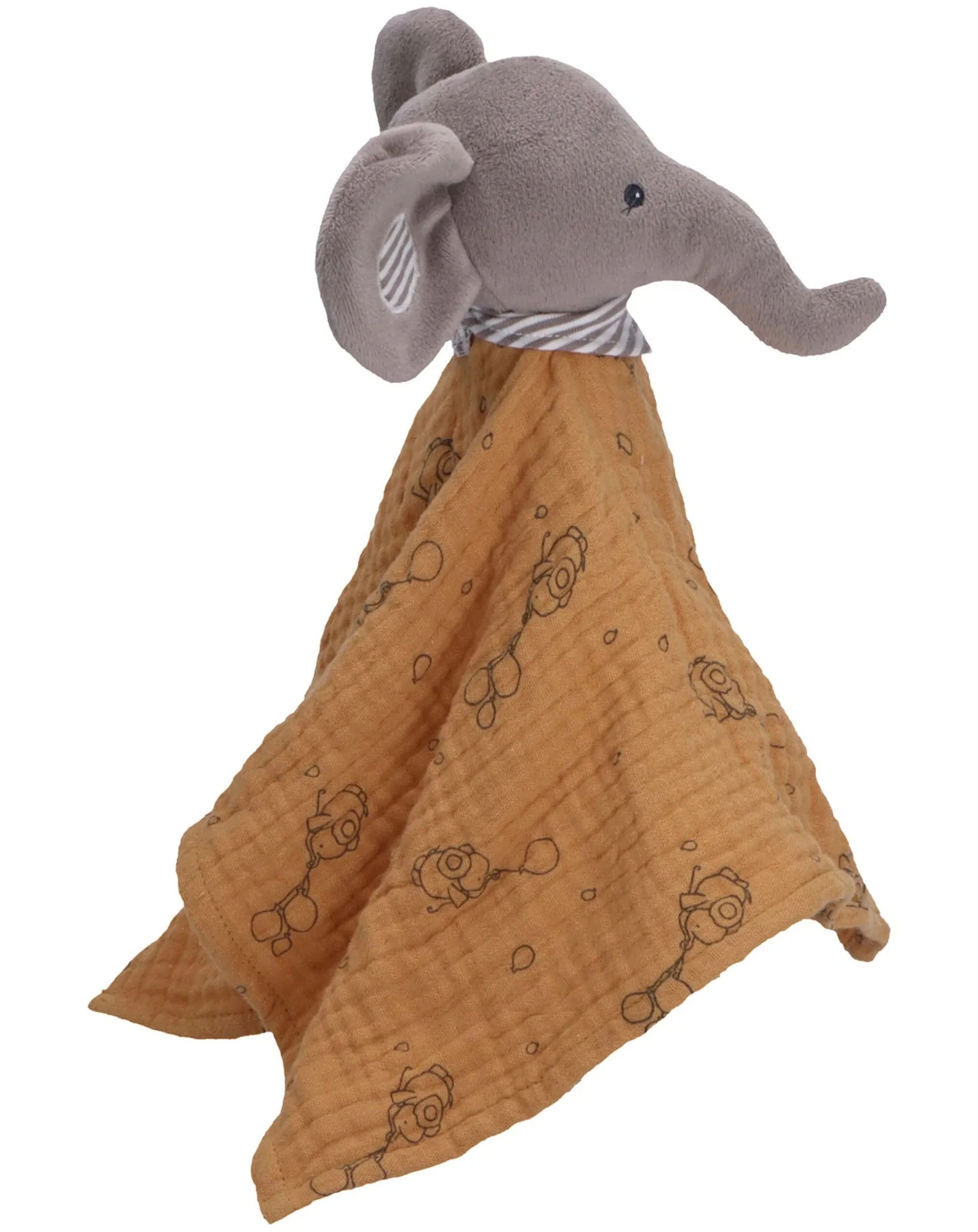 Musselin-Schmusetuch EDDY ELEFANT in rost