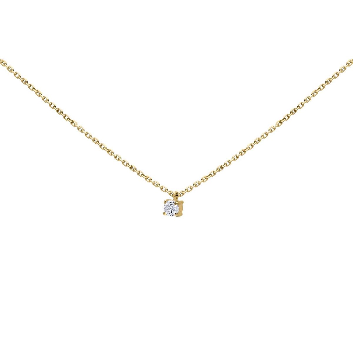 Collier Brillaxis solitaire oxyde or 18 carats