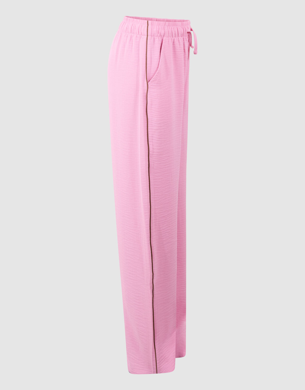 Piping Wide Leg Fit Broek Lichtroze