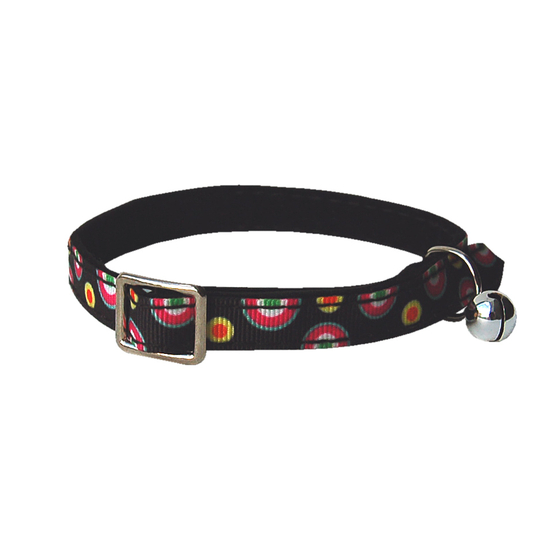 Collier sublime motifs psychédeliques noir pour chat