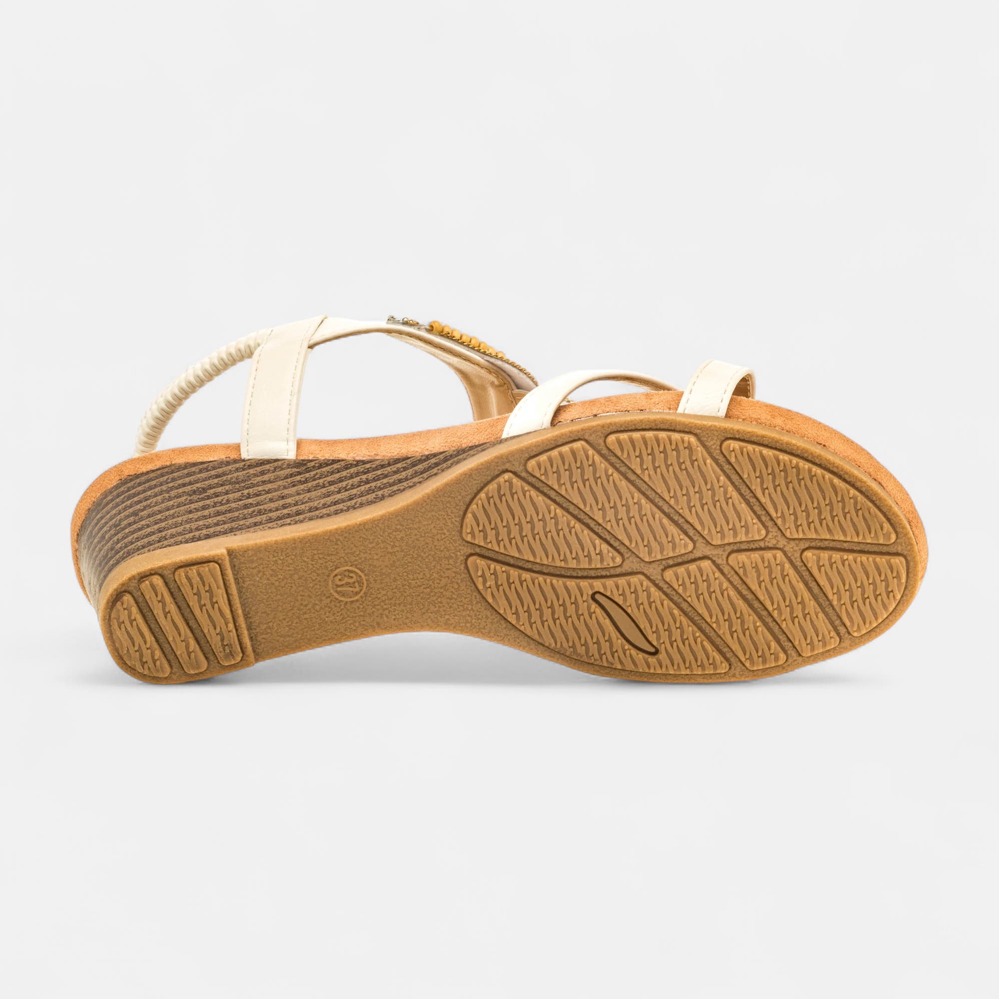 Nu-pieds à talon compensé Femme blanc