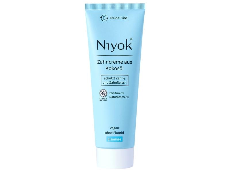 Niyok Zahncreme Kokosöl Eisminze 75 ml Zahnpasta Crème mit Bio-Kokosöl als Basis und Xylit
