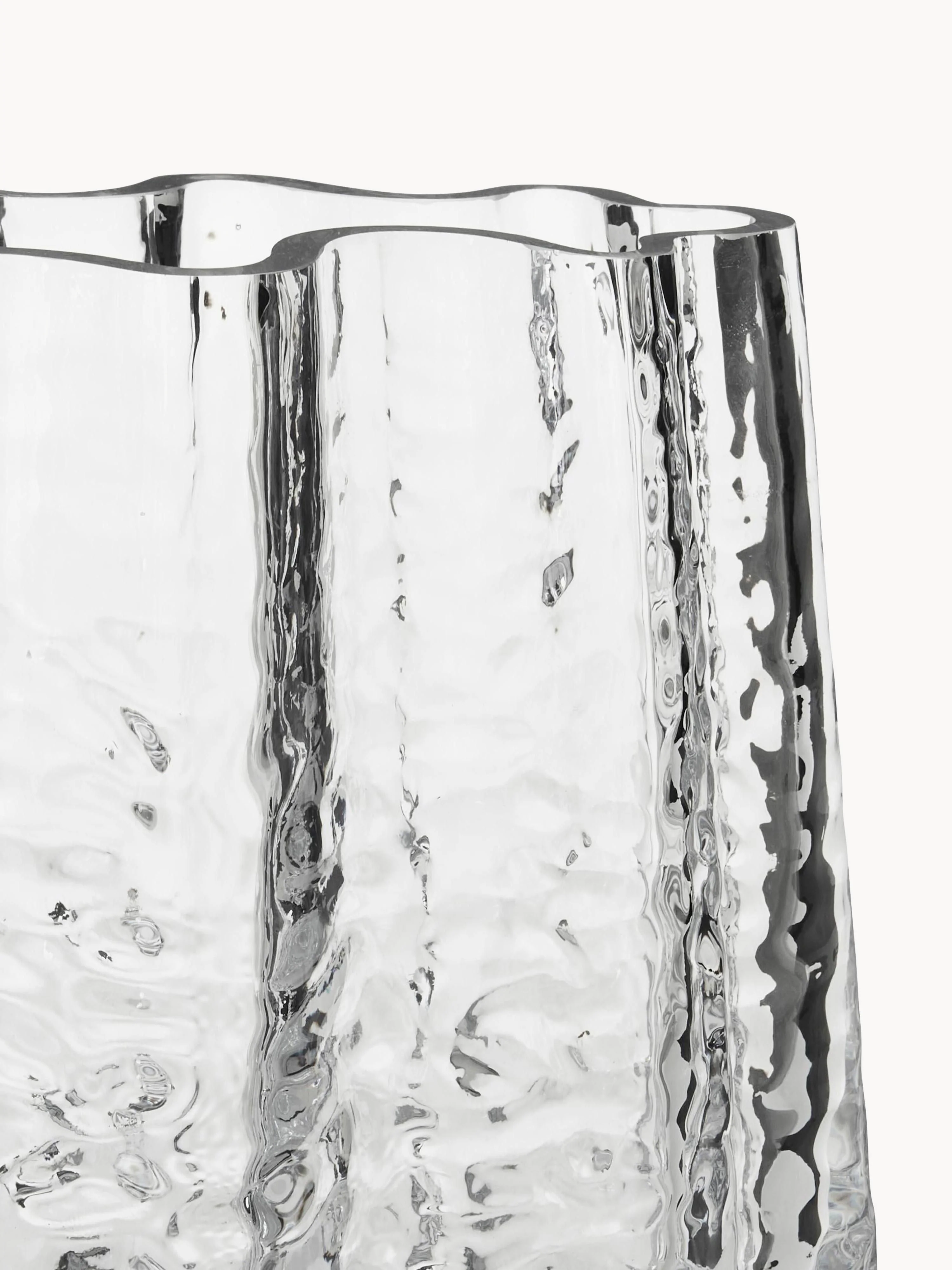 Mondgeblazen glazen vaas Gry met gestructureerde oppervlak, H 19 cm
