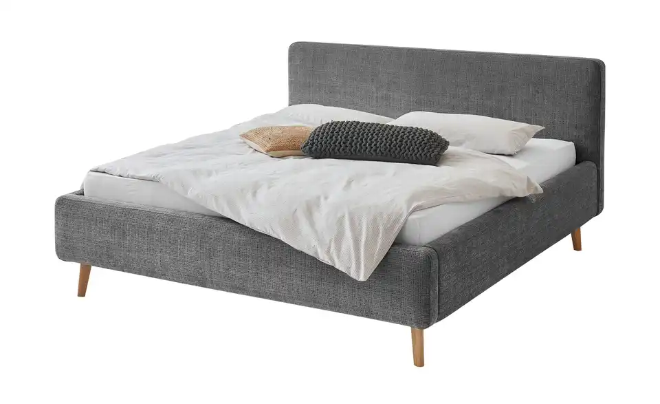 Polsterbettgestell Mattis Anthrazit Bouclé 140 cm ohne Bettkasten