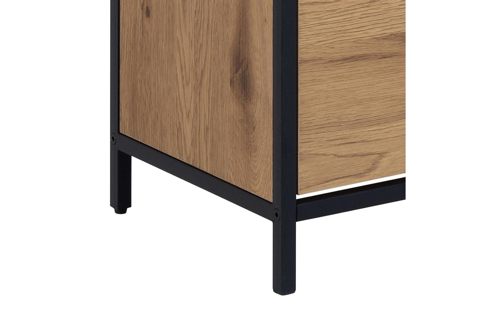 Schuhschrank Seaford 56 x 30 x 129 cm, Nature/Schwarz<br>Schuh-Organizer