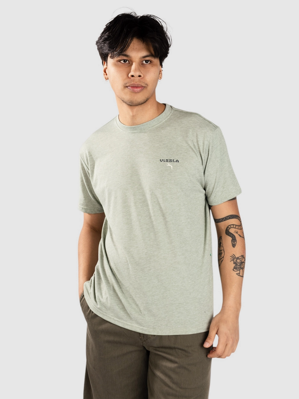 Vissla Tres Palmas Comp Lite Eco Drirelease T-Shirt light sage heather