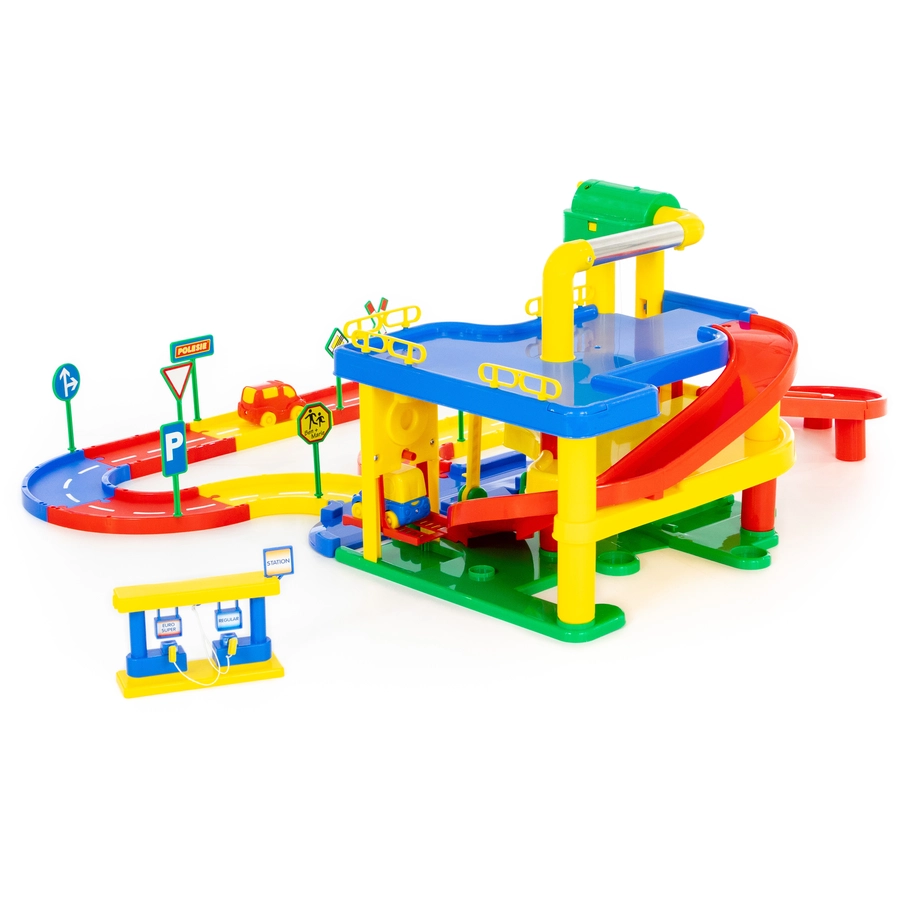 WADER QUALITY TOYS Garage Nr. 1 mit Straßenset und Autos