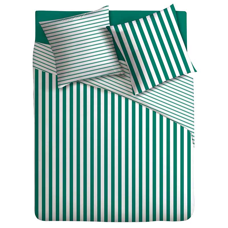 Parure de lit à rayures 'Lucien' vert
