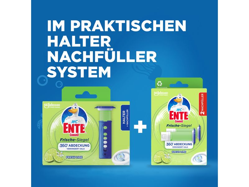 WC-Ente WC-Reiniger Frische-Siegel Starter-Set Limone Körbchenloser Toilettenreiniger