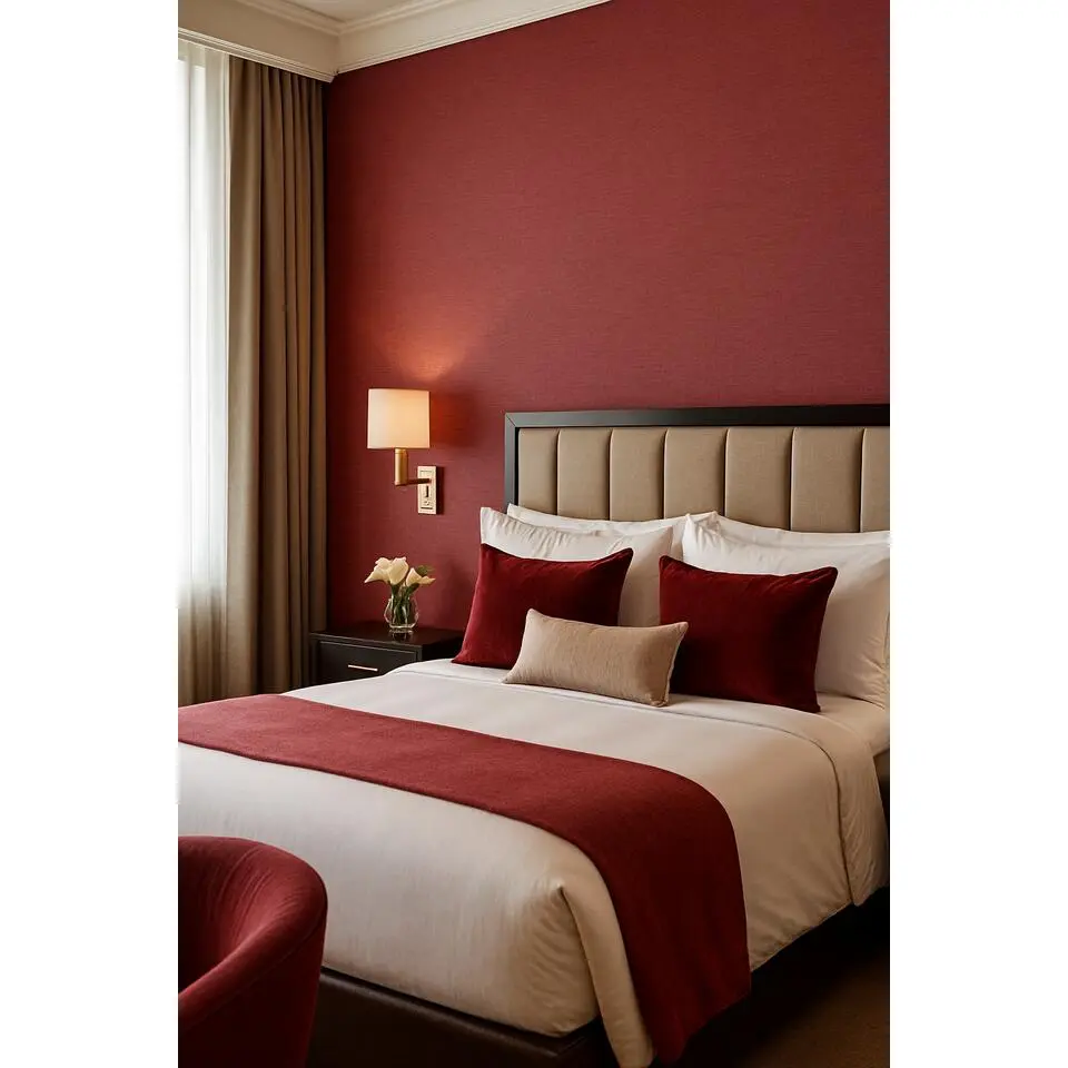 Dutch Wallcoverings Vliesbehang Linen & Textures uni - rood - 10,05m x 53cm